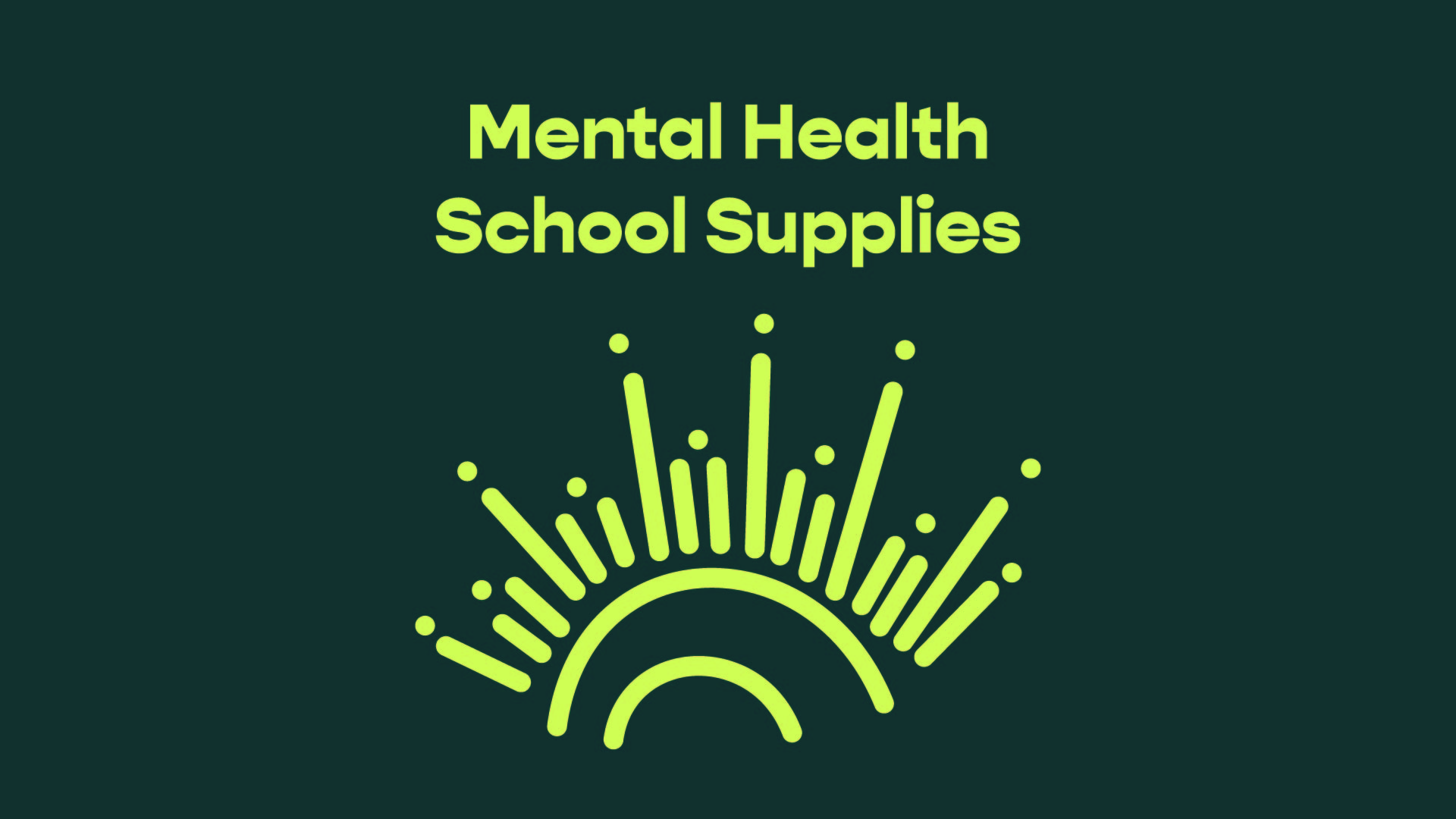 Mental Health School Supplies with sunshine illustration underneath